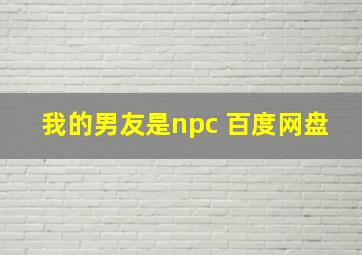 我的男友是npc 百度网盘